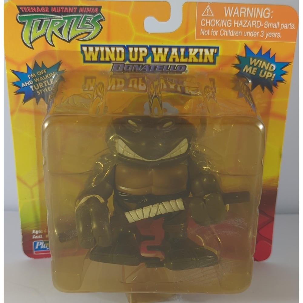 Playmates TMNT Donatello Wind Up Walkin' Figure w/ Bo Staff Plastic 2005